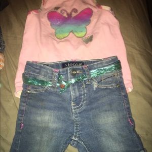 Toddler butterfly short set